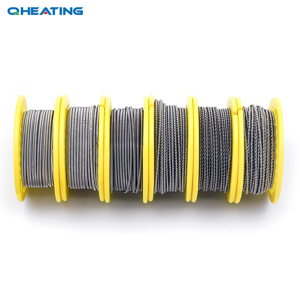 Qheating 5 м/рулон плавленый скрученный/параллельный Clapton провод A1/316L/NI80 для RDA RBA
