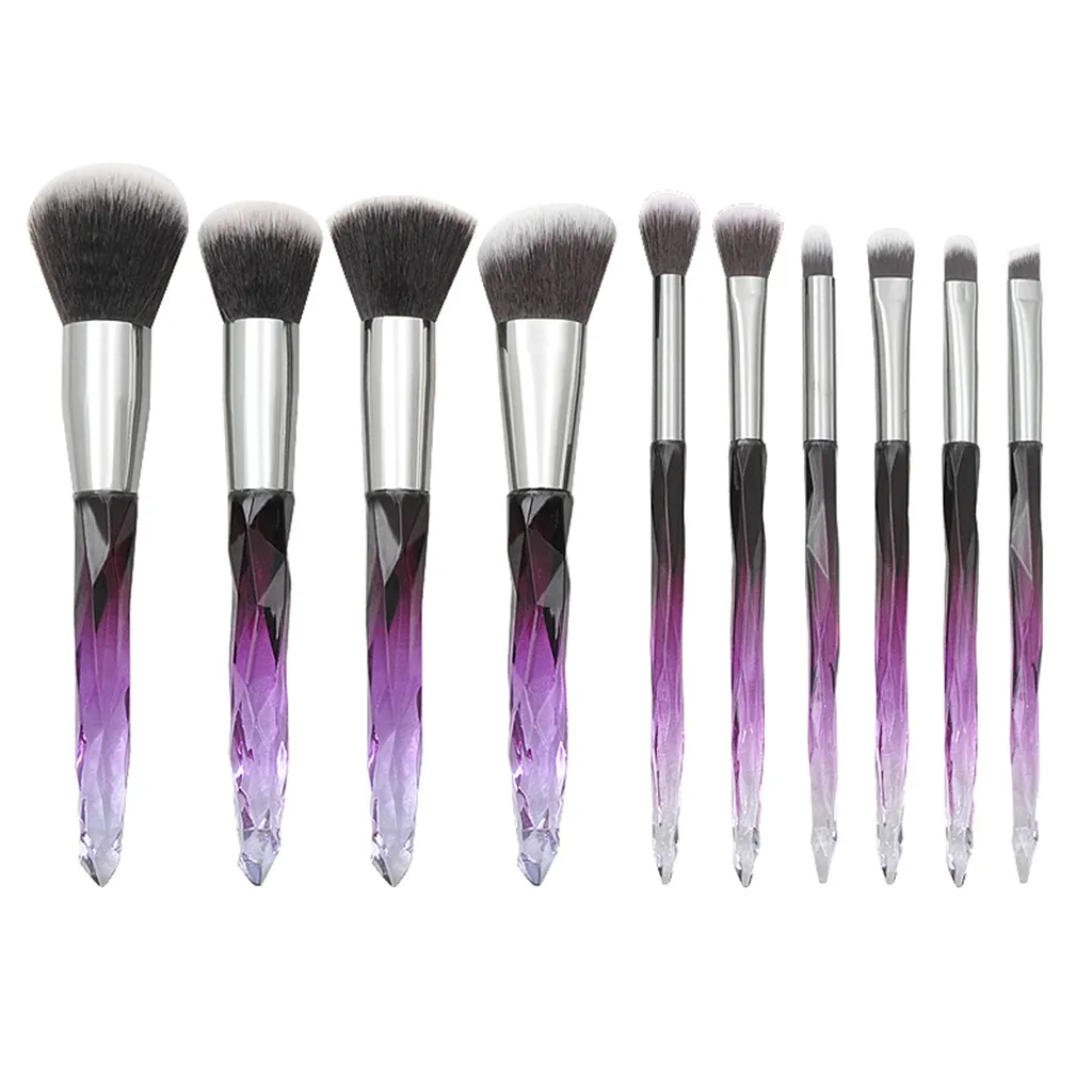 HAICAR 10 шт. кисти для макияжа Кристальные и алмазные прозрачные ручки набор