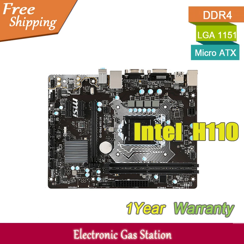Оригинальный MSI платы рабочего стола H110 LGA 1151 DDR4 pci-e 3.0 SATA III USB3.0 micro atx VGA DVI |