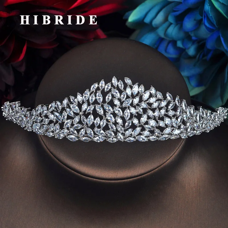 Роскошная свадебная корона HIBRIDE с фианитом в виде маркиза модные ювелирные