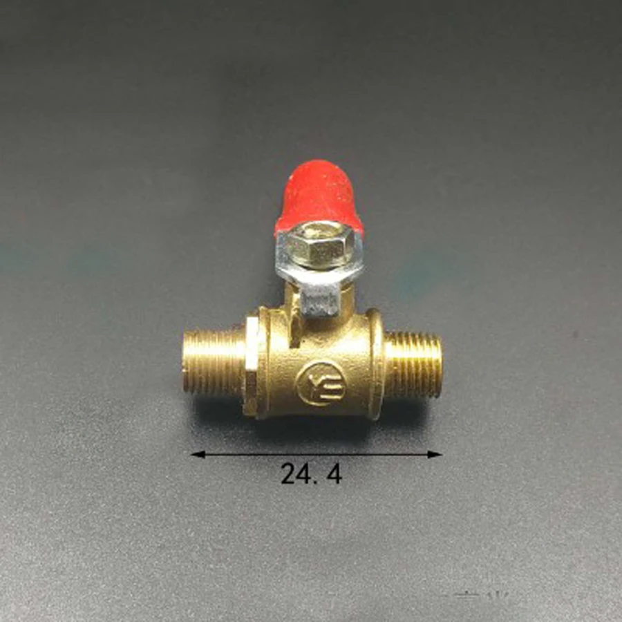 DN6 1/8 &quotBSP Мужской латунный шаровой клапан водяной газ 57 PSI отверстие 7 мм с красной