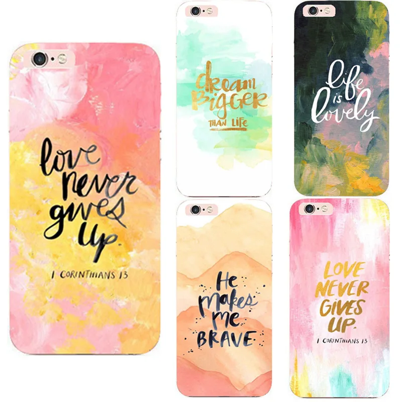 

Candy color phone Cases For iphone 6 6s plus 7 7Plus Fashion Art painting letter soft silicon case back cover for iphone 8 8plus