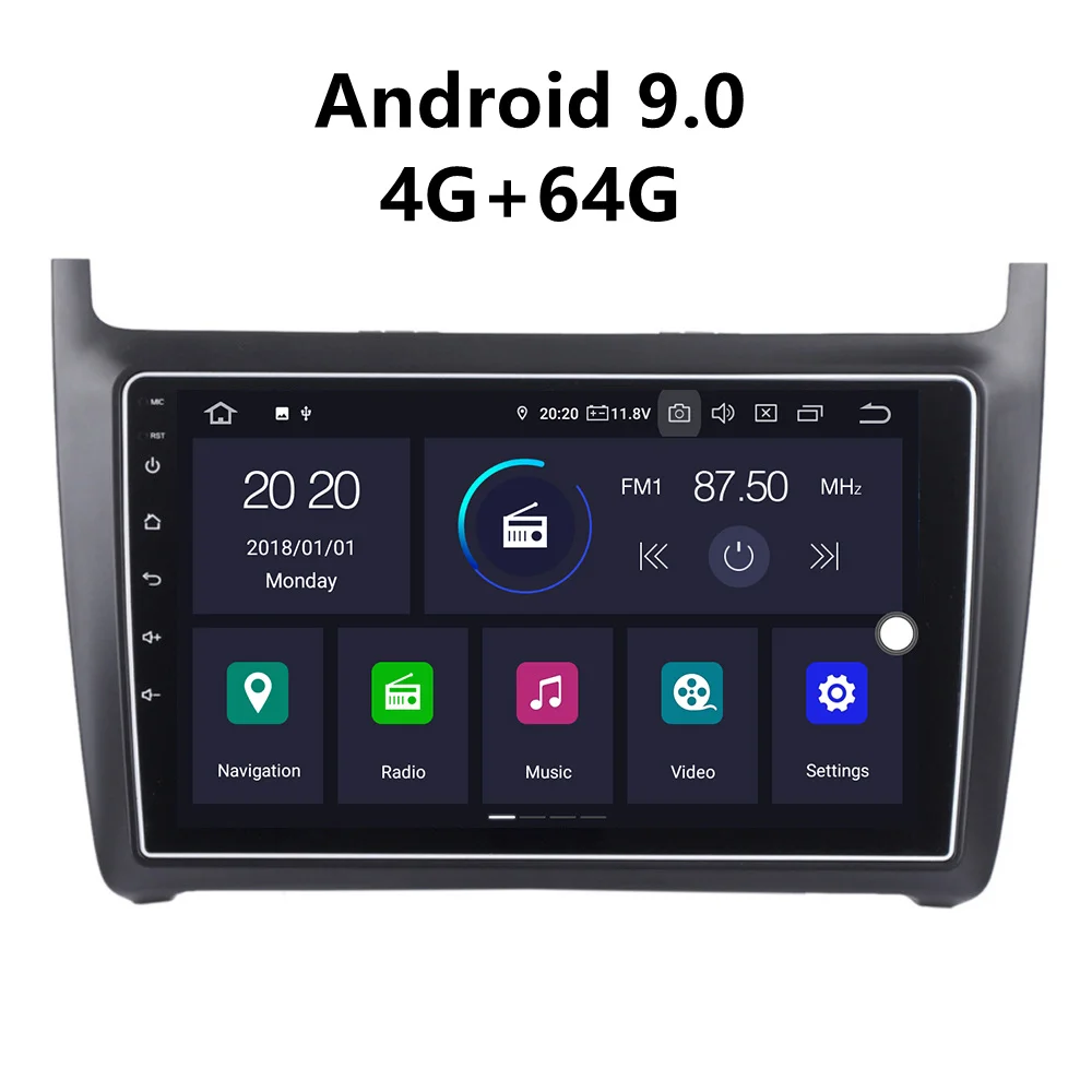 

JSTMAX 10.2'' Android 9.0 4G + 64G ISP Screen Car DVD Radio Stereo Player For New Polo 2012 Radio HDMI Bluetooth DAB DSP