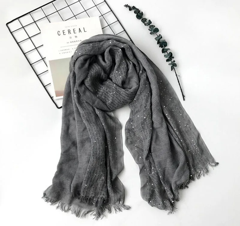 20 шт./лот популярные новые женские шали с бахромой из хлопка блестками шарф