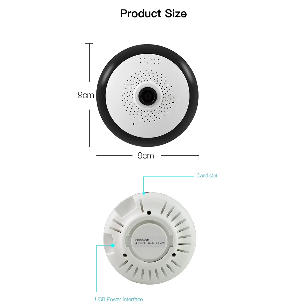 Skyevision 360 градусов Беспроводной панорамный Камера мини 960 P сети Wi Fi Fisheye