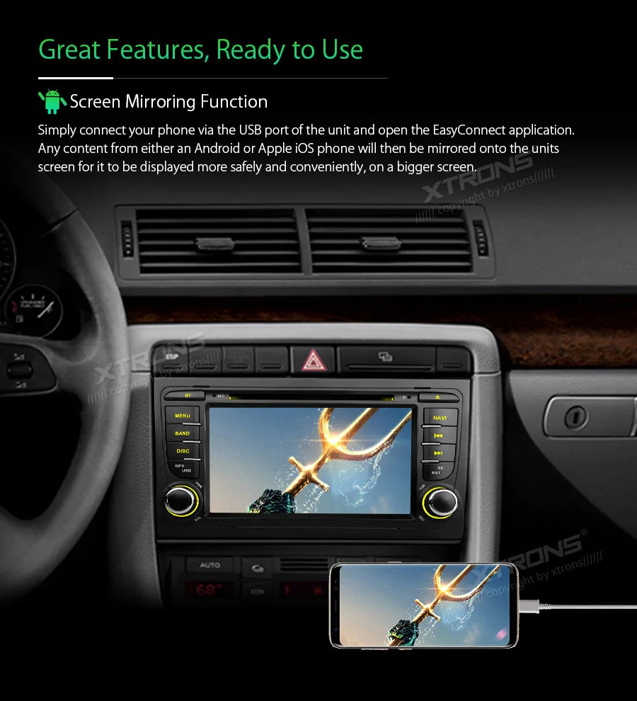 XTRONS " Android 8,1 радио Автомобильный GPS DVD плеер RCA RDS USB для Audi A4 S4 B6 B7/RS4 2002 2003 2004 2005 2006 2007 2008/Seat EXEO