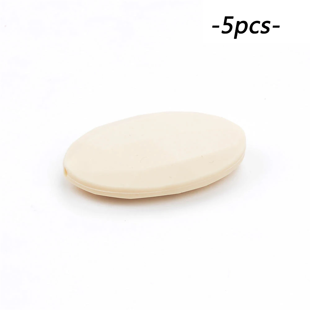 LOFCA 5 шт./лот Силиконовые Шарики BPA бесплатно плоские овальные круглые детские трофеи аксессуары Прорезывание Зубов, бисер для ребенка, свободные шарики - Цвет: navajo white