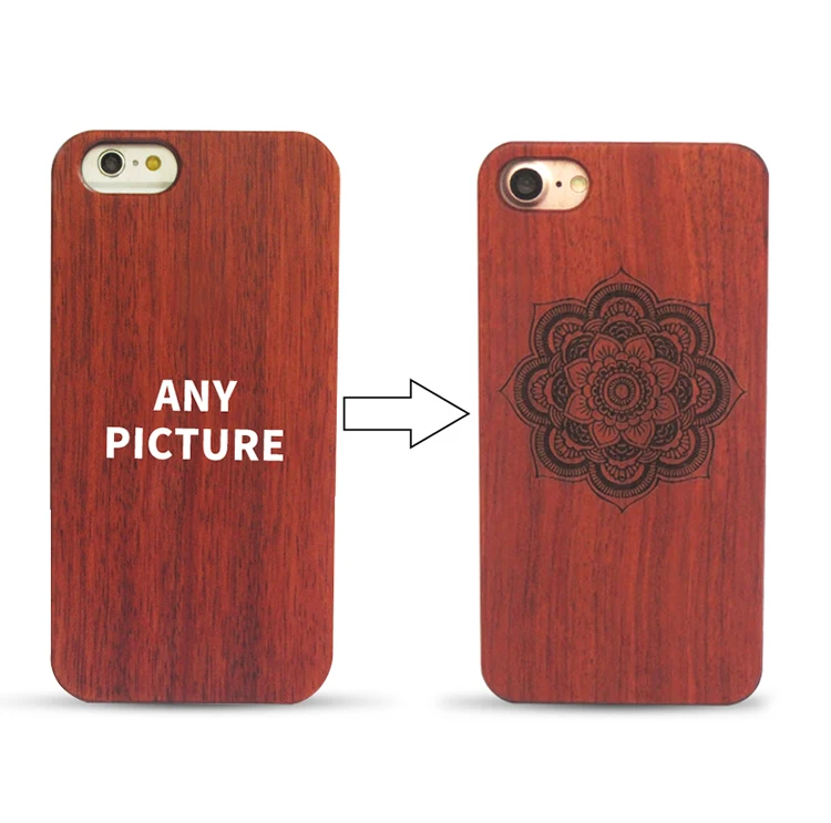 50 pcs Wholesale Personalized Customize Laser Carving Cherry Wood Phone Case for iPhone 8 Plus Novelty Wooden Cover |
