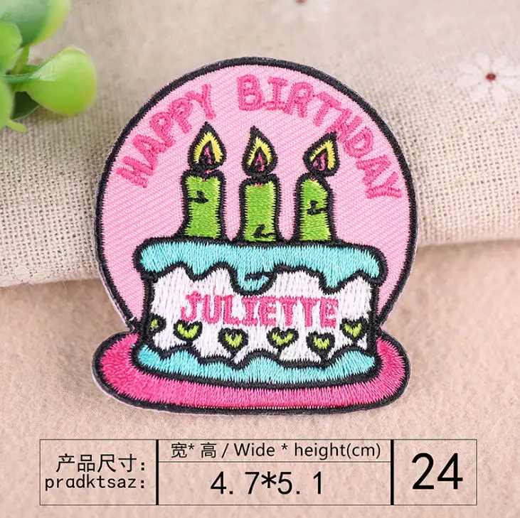 10 шт. вышитые патчи для дня рождения Рождества значки с помощью утюга мотивами из