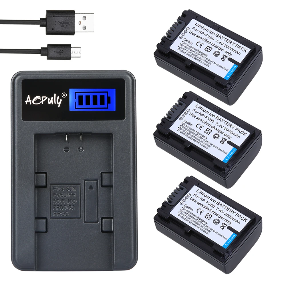 Aopuly NP-FV50 NP FV50 Батарея + USB Зарядное устройство для Sony HDR xr550e xr350e cx550e CX350E cx150e DCR sr68e sx83e