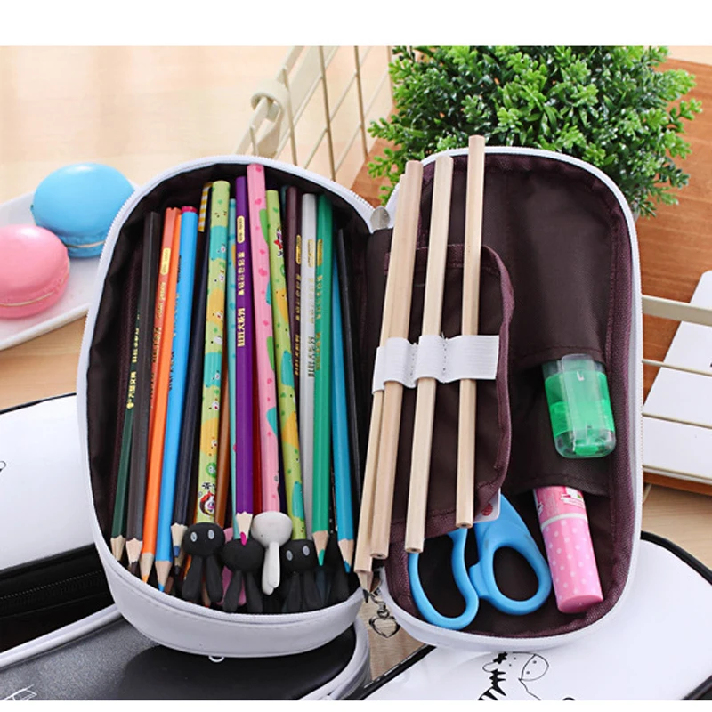 4 вида цветов Большой Вместительный мультяшный простой школьный пенал на молнии