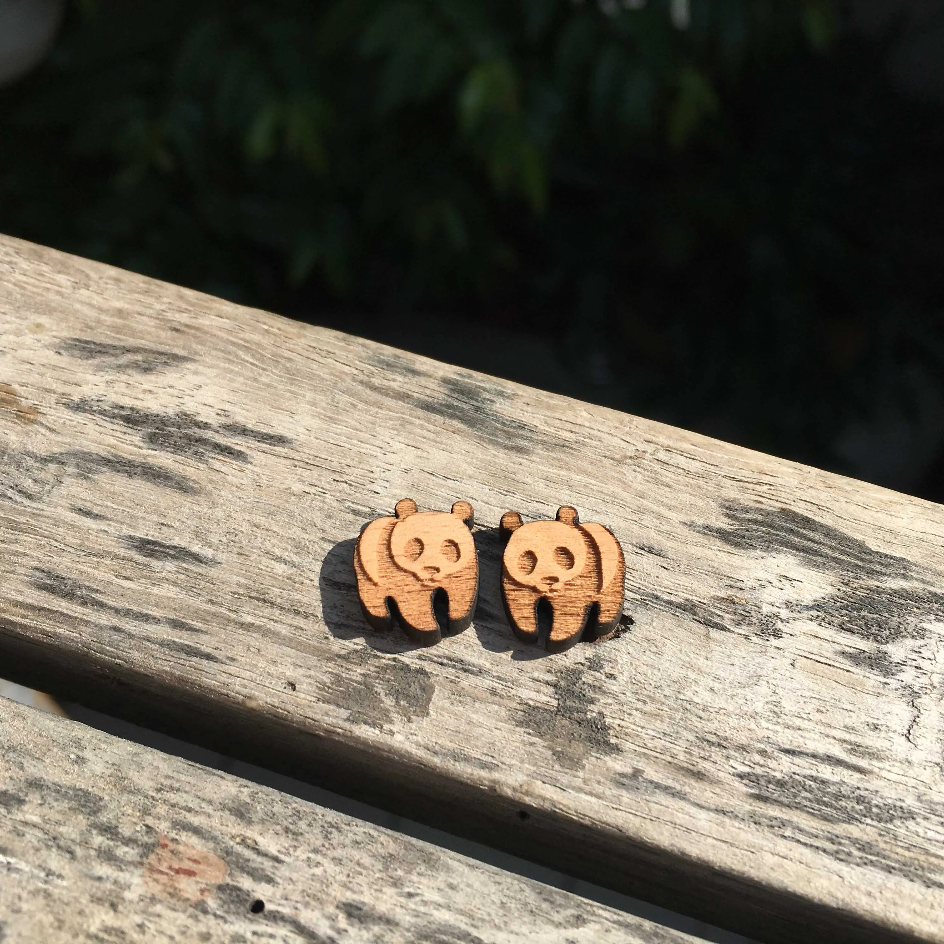 Милые серьги с изображением панды в форме животных деревянные гвоздики