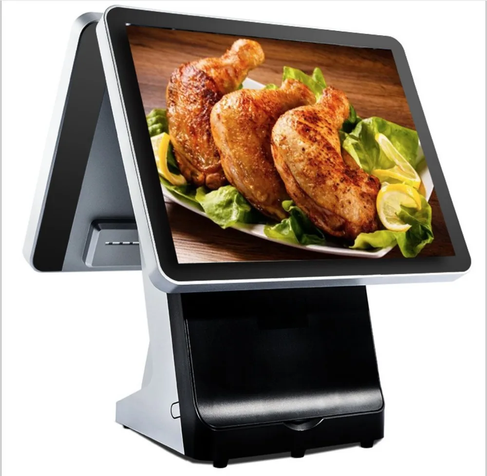 15 дюймовая POS система/двойной сенсорный экран все в одном ультра тонкий|pos system|all in