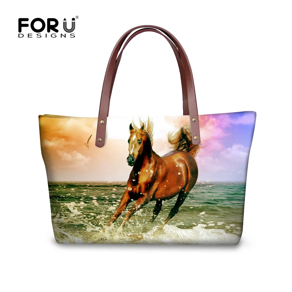Женские сумки FORUDESIGNS с животными и лошадью 3D принтом для женщин