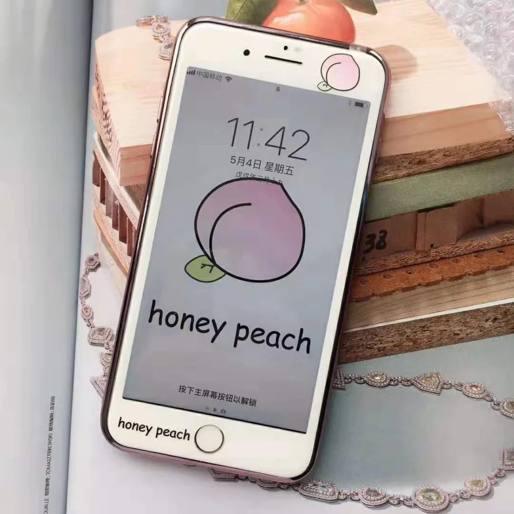 

Fruit Transparent Tempered Glass For iPhone 8 Plus 7 Plus 6 6s 6 Plus Full Cover Soft Protection Film Fruit Strawberry Lemon