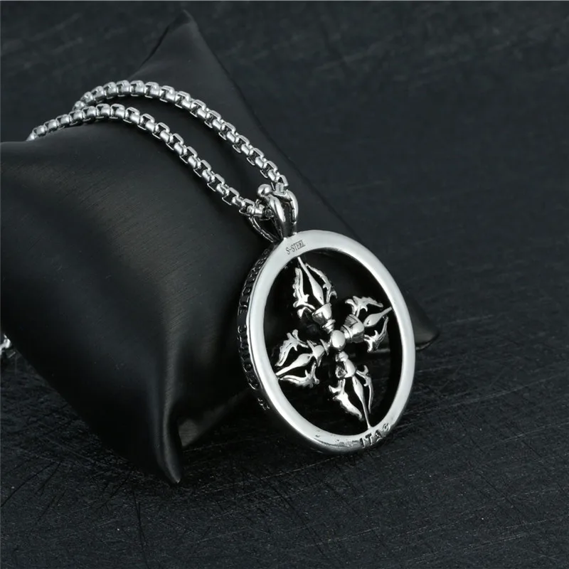 

Jewelry Viking Series Crown Cross Necklace Retro Silver Pendant Roman Numeral Chain Necklaces & Pendant
