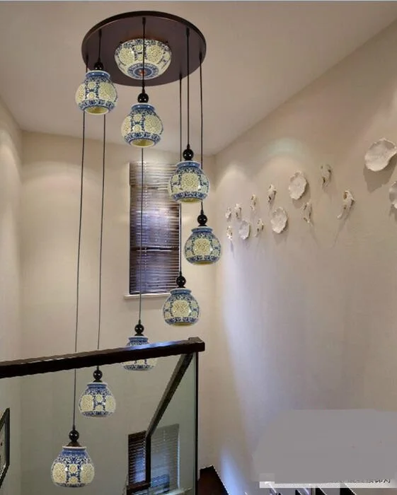Лестничный светильник s в китайском стиле керамическая Подвесная лампа