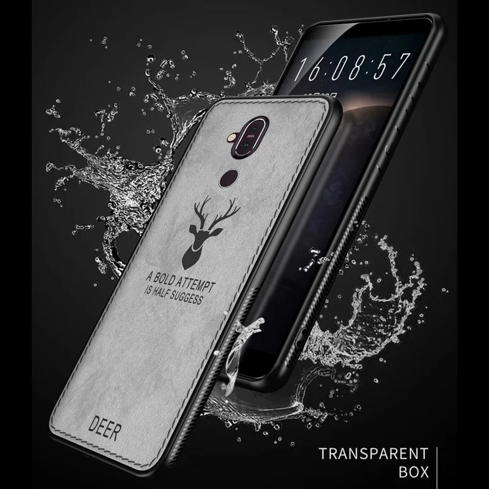 Для Nokia 8,1 чехол винтажный тканевый кожаный чехол с рисунком оленя для Nokia 5,1 6,1X7 тканевый чехол 6,1 Plus 7 Plus задняя крышка(E1226