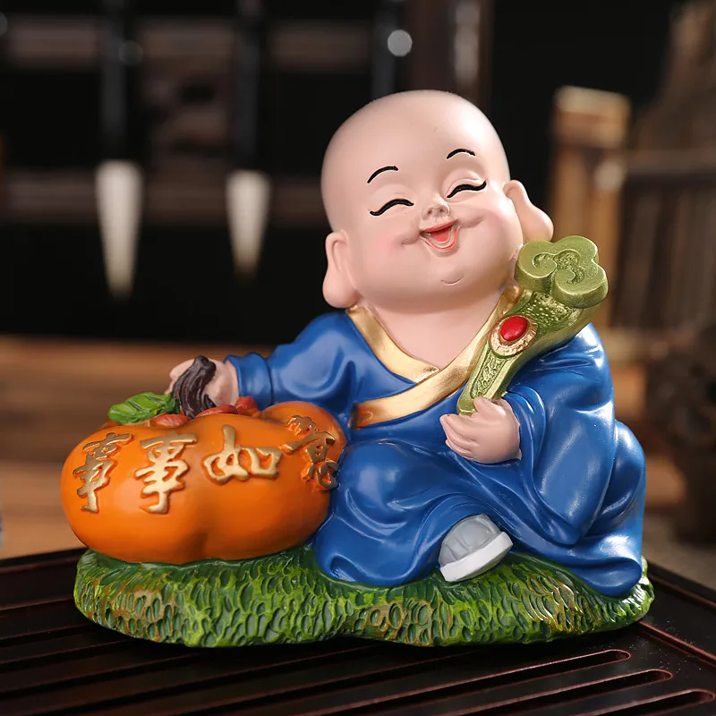 Ручная работа милая статуя монаха Будды | Дом и сад