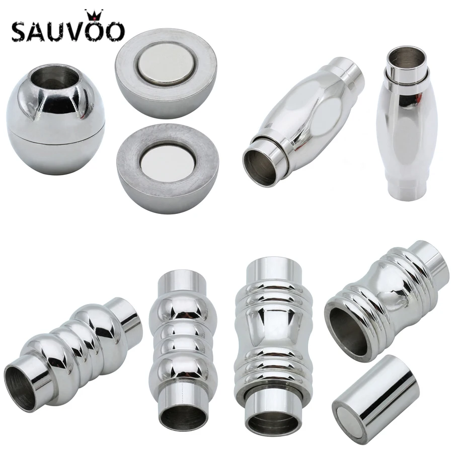 SAUVOO 2 шт./лот круглые магнитные застежки из нержавеющей стали подходят для 6 мм Lether