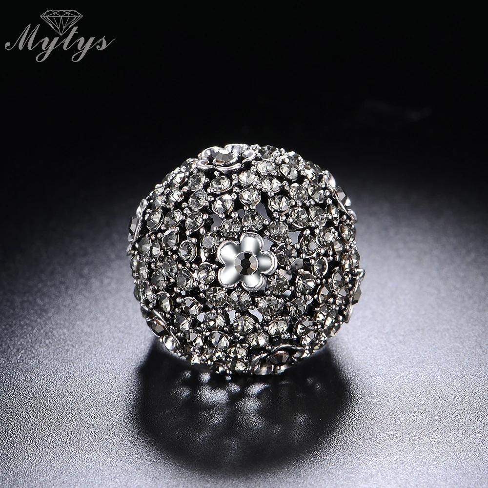 Mytys Новая мода проложить Установка кристалла черный Цвет мяч Форма Круглый