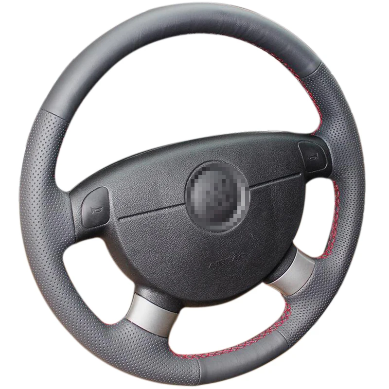 Черный чехол на руль из искусственной кожи для Chevrolet Lova Aveo Buick Excelle Daewoo Gentra 2013- Lacetti 06-12 P16