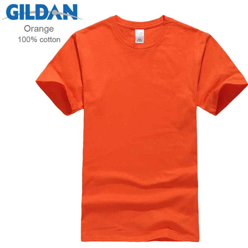 Футболка Gildan мужская с короткими рукавами повседневная тенниска из 100% хлопка