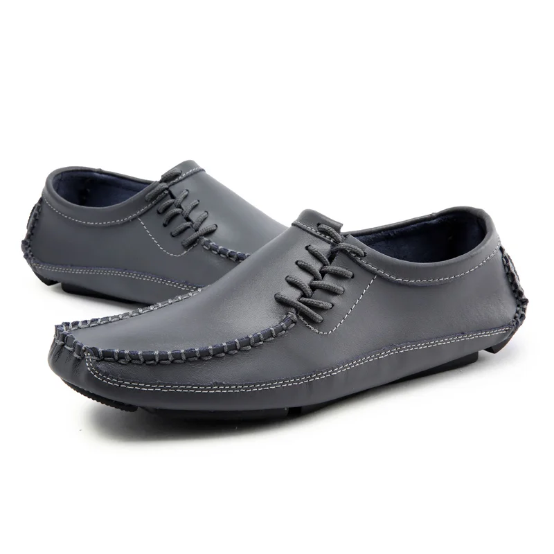 Big Size Men Driving Shoes Genuine Leather Good Quality Slip On Comfortable Plus 45 46 47 US 10 10.5 11 | Обувь