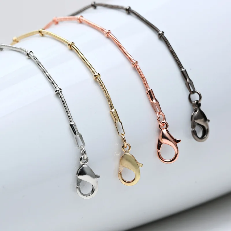 Ожерелье с цепочкой в виде змеи розовое золото/серебристый/черный 24 дюйма 1 2 мм