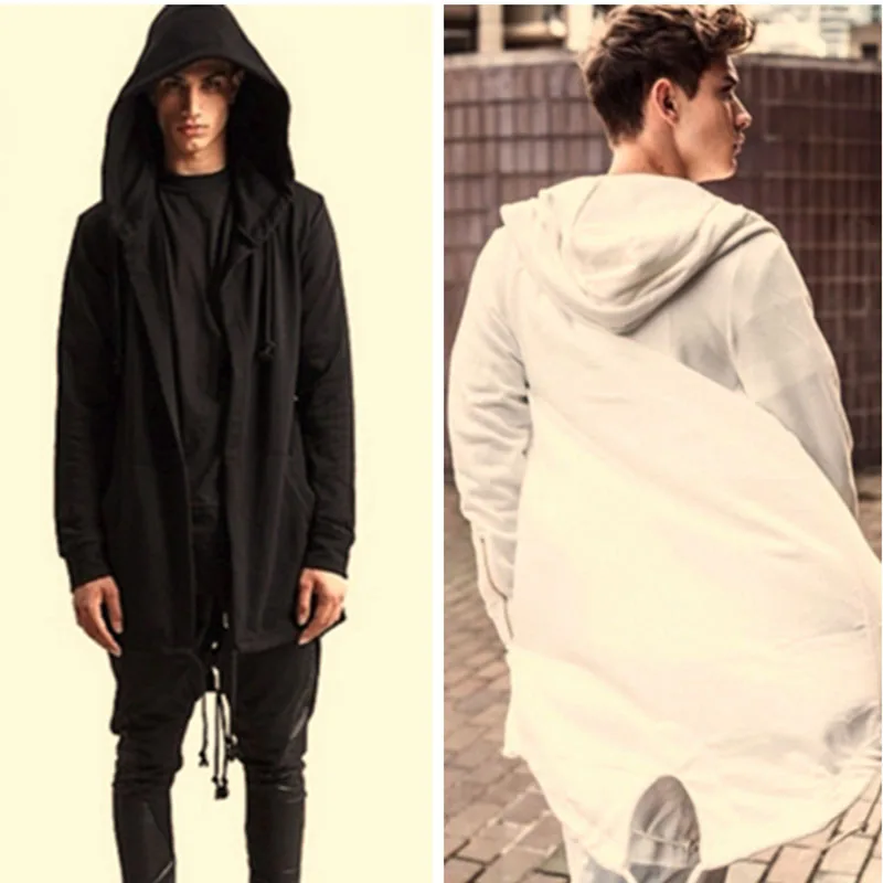 Мужская толстовка с капюшоном свободная в стиле хип-хоп длинными рукавами
