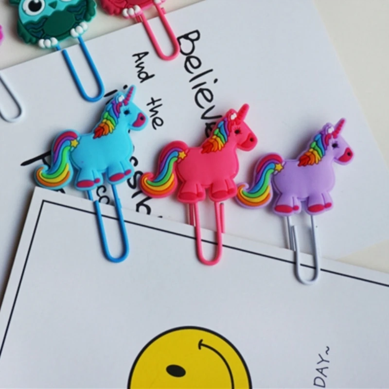 

1Pc Cute Kawaii Unicorn Bookmark Cute Kawaii Book Markers Paper Clip For Kids Gift Korean Stationery Student Cartoon Bookmark