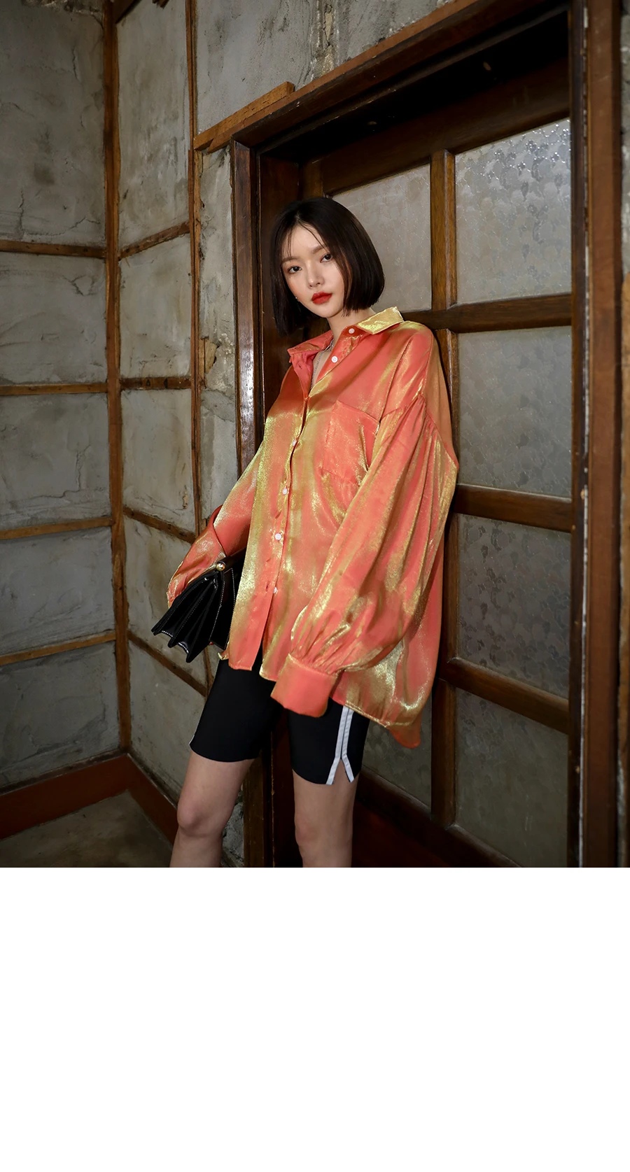 Коробов Новая мода Blusas Femininas элегантное блестящее кольцо с длинным рукавом в Корейском стиле Для женщин блузки из органической кожи Модные Однобортный рубашка 77997
