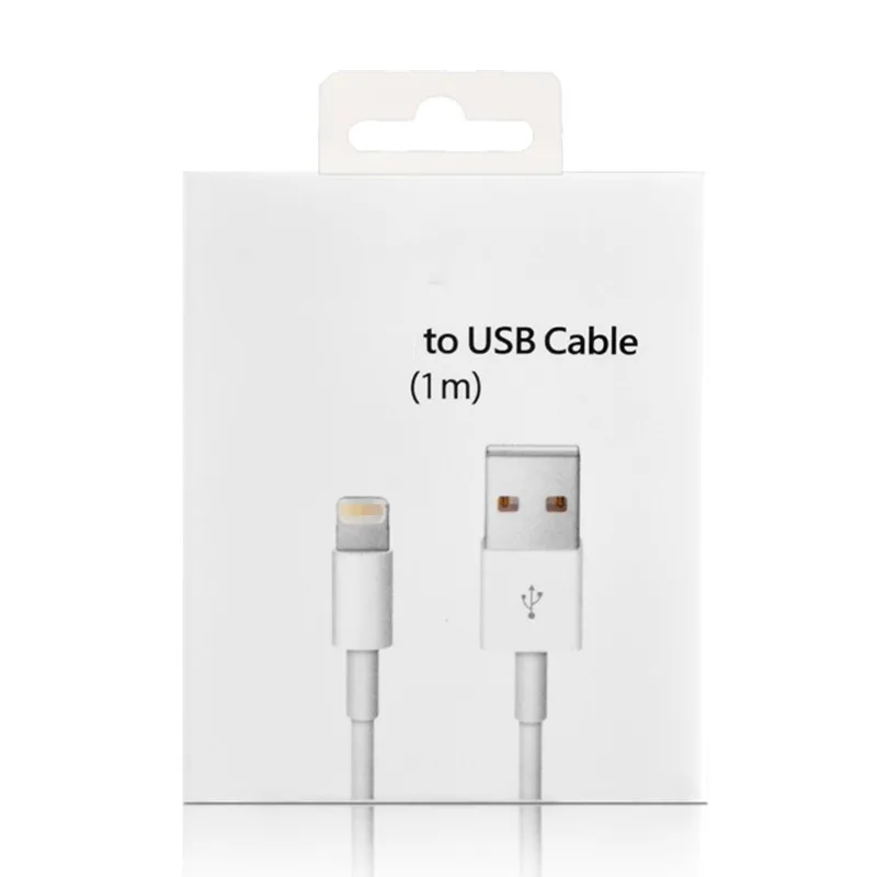 Белый USB кабель для быстрой зарядки, usb кабель для синхронизации данных для iPhone X, 8, 7, 6, 6S Plus, 5, 5S, для iPad, шнур зарядного устройства с коробкой - Цвет: Белый
