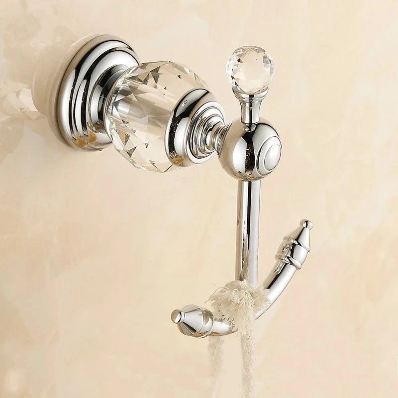 modern clear crystal bathroom accessories sets silver polished chrome bathroom products solid brass bathroom hardware sets jk6 free global shipping
