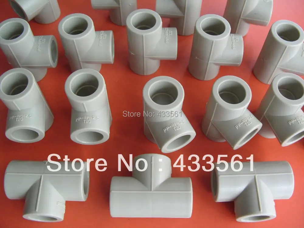 

Free Shipping Quality Enviroment - friendly PPR Pipe Equal Tee Angel Fittings DN20 Connector for sanitary water pipeline