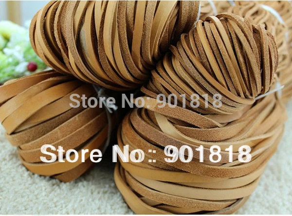 5 м/лот оптовая продажа 3 мм ширина плоский кожаный шнур из 100% коровьей