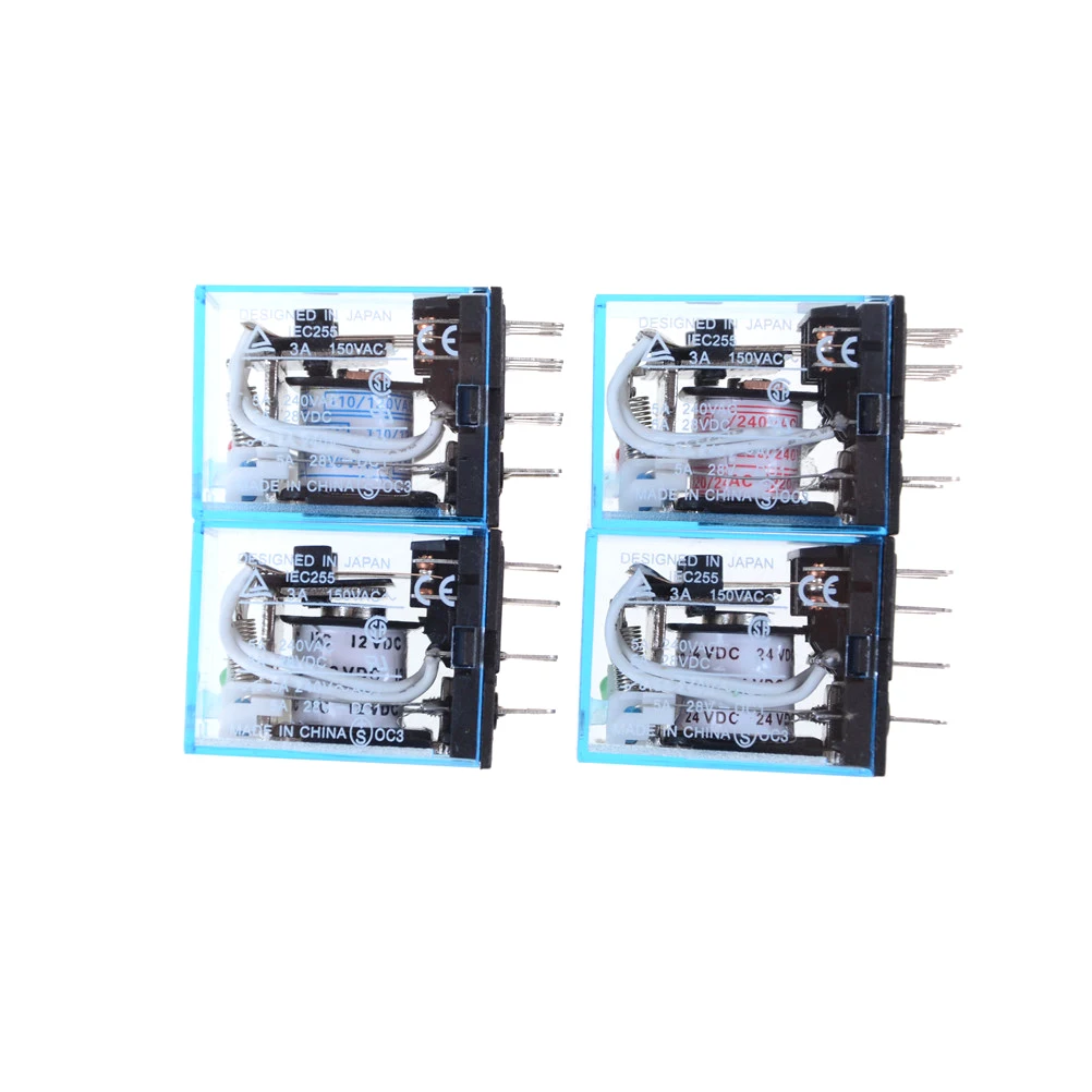 1 шт. Новинка MY4NJ 14 контактное реле LED MY4 универсальное контактов 12 в 24 110 В 220