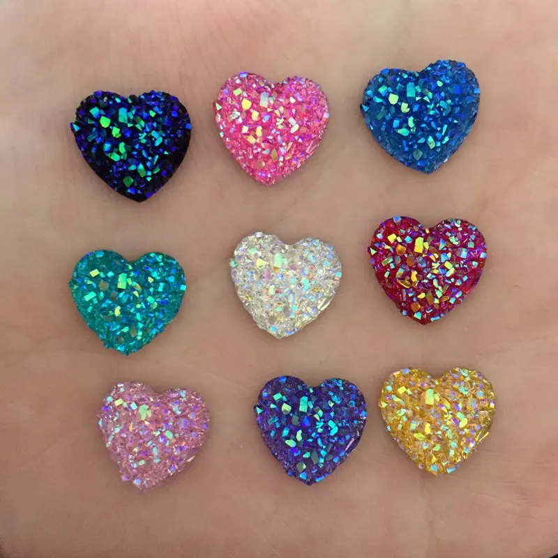 Хит продаж 80 шт. 12 мм AB Смола Bling Sweet heart flatback Скрапбукинг для телефона/свадьбы D50|heart