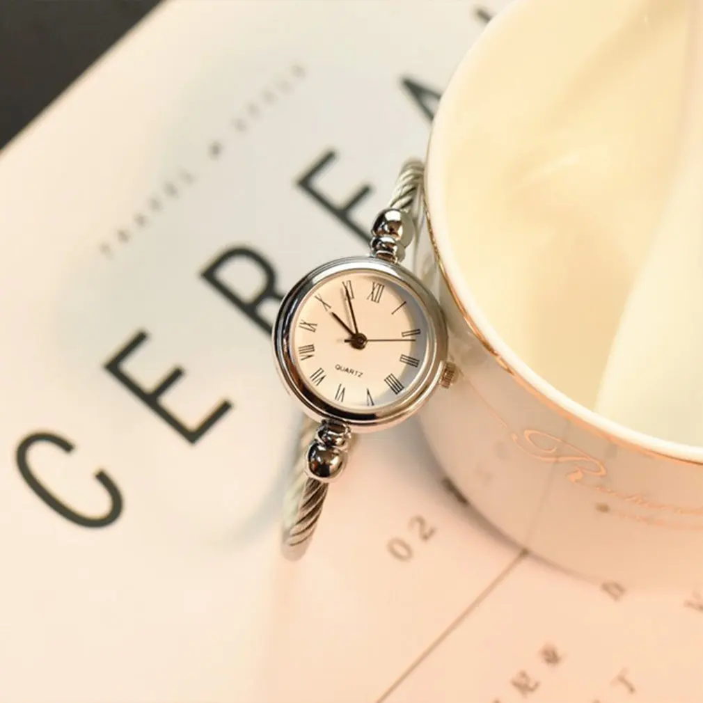 Модные женские туфли часы Повседневное Кристалл Нержавеющая сталь аналоговый