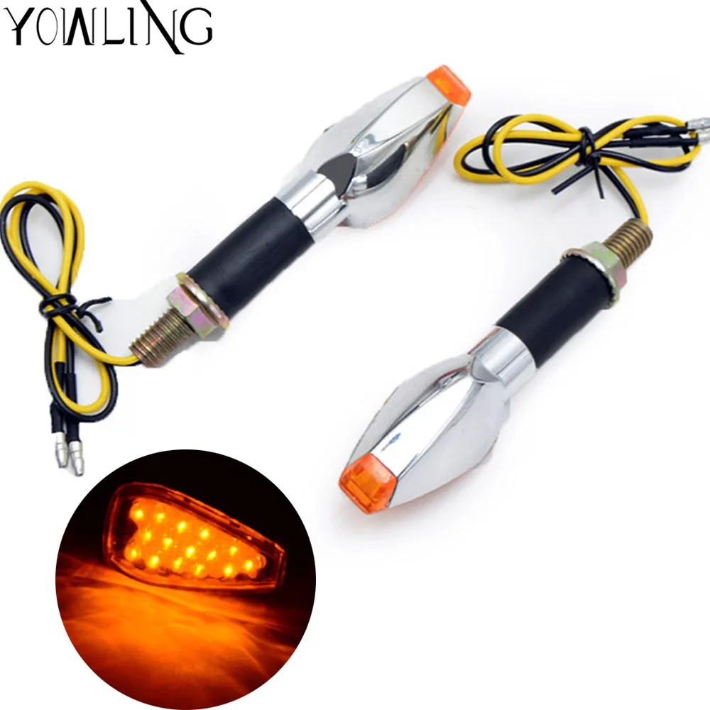 

2 PCS Flowing water Motorcycle Turn Signal Universal Indicators Blinkers Flexible Bendable Lamp Light Amber motor accessories