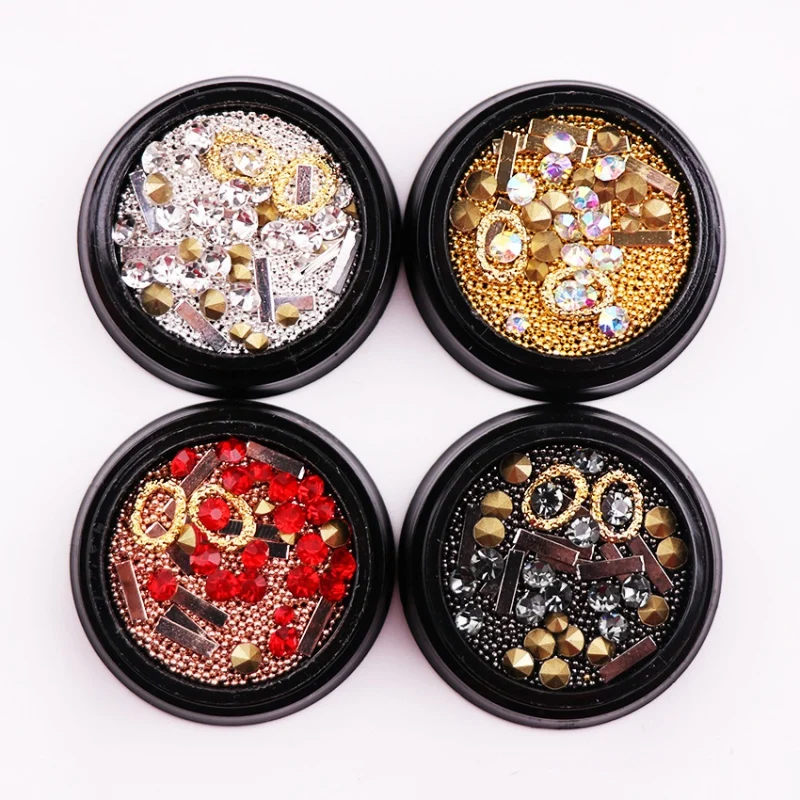 Украшения для дизайна ногтей остроносые алмазные золотые серебряные стальные