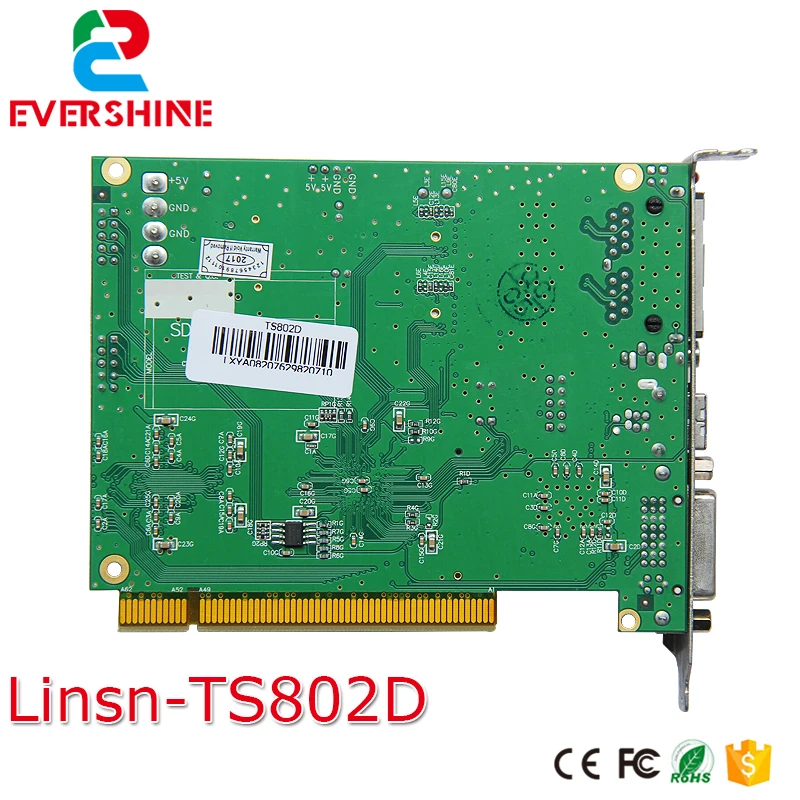 Синхронная светодиодная система управления Linsn ts802d rgb отправляющая карта 640x2048
