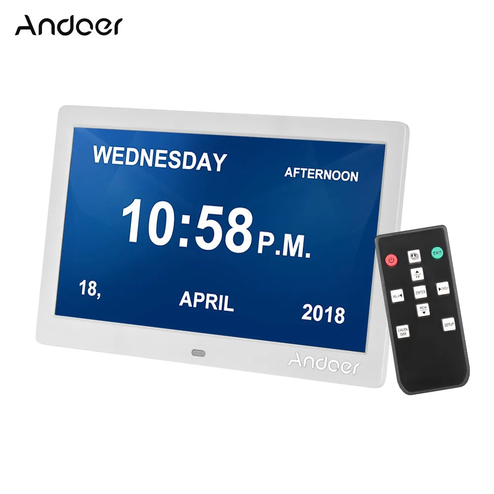 Цифровая фоторамка Andoer 10 дюймов 1024*600 Ips Поддержка настройки времени музыка фото