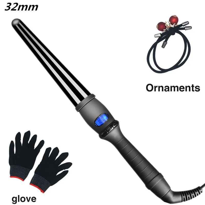 ЖК одиночный конус бигуди рога груша электрическая волна завивка стержень не повредит мощность генерации катушки 19 мм 25 мм 32 мм - Цвет: 32mm
