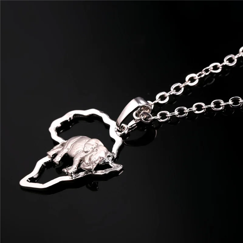 Колье с Африканской картой и подвесками Золотой/Серебряный цвет мужские