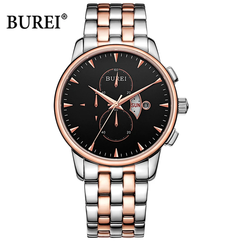 BUREI Brand Fashion Watch For Men Luxury Waterproof Calendar Casual Sapphire Business Quartz Wristwatch Dress Clock Montre Homme enlarge