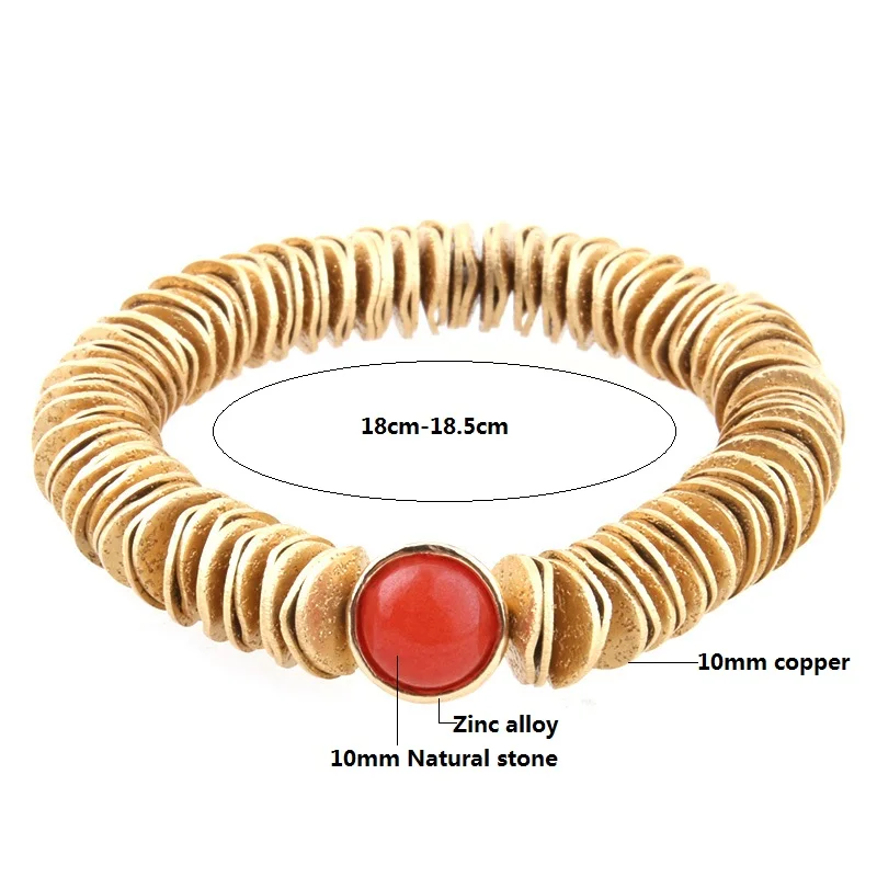 Медные браслеты NeeFuWoFu из натурального камня богемный Браслет дерева эластичный