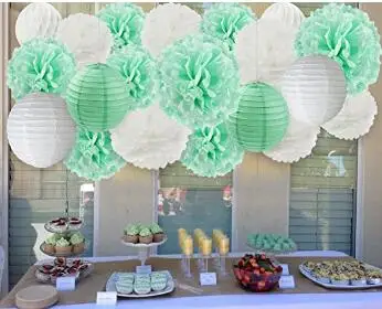 14 шт. свадебные украшения помпоны из белой бумаги | Дом и сад