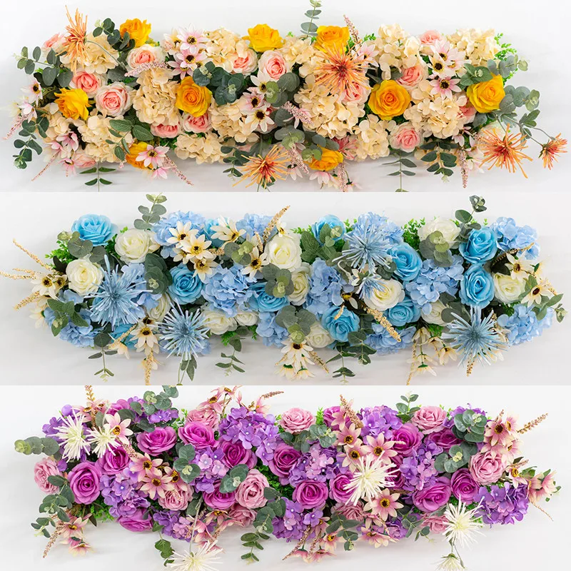 Искусственные цветы künstliche blumen искусственные цветы для декора Великолепный свадебный Шелковый цветок ряд реквизит ими