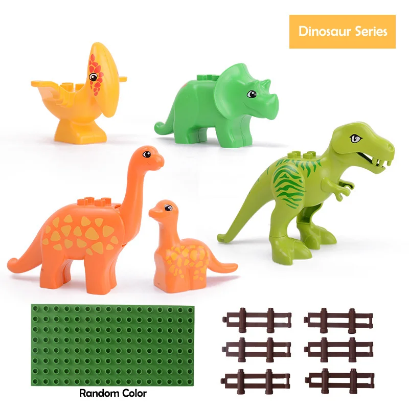 

Animal Large Particles Bricks With Toy For Children City Zoo Model Building Blocks Bricks Kids Toy Gift